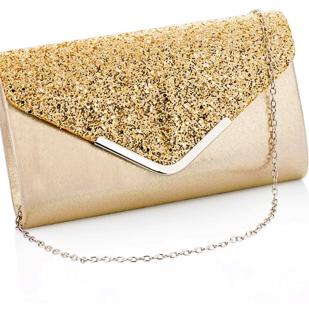 Rose Gold clutch bag. Chain included. Brand bee!